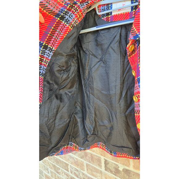 Mondi Red Tweed Vintage 1980s Jacket Wool Size 36 USED Excellent Condition - Picture 4 of 9